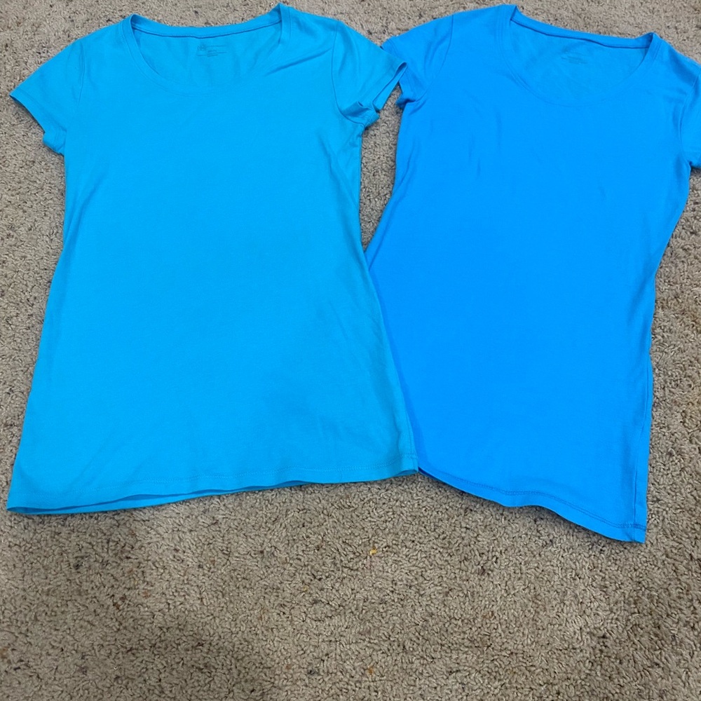 NoBo No Boundaries Women’s XS Blue Short Sleeve Basic Tee Shirt Lot of 2
